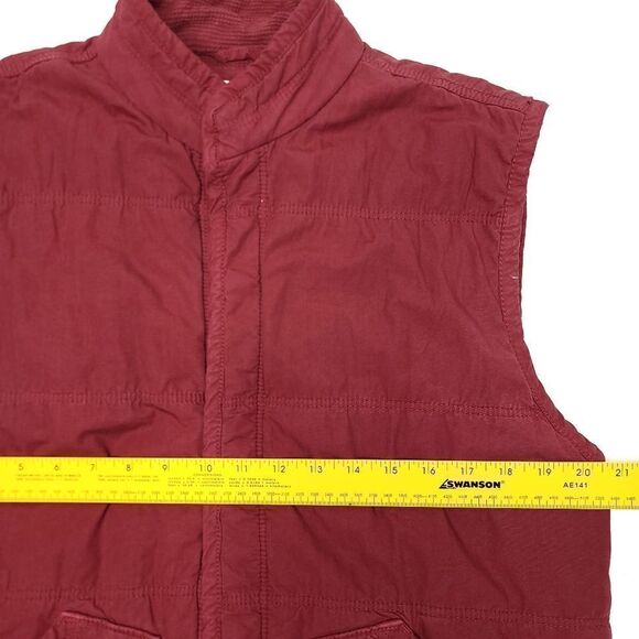 Lucky Brand Puffer Vest Mens Medium Red Polyester Waffle Thermal Lined Outdoors - Picture 4 of 8